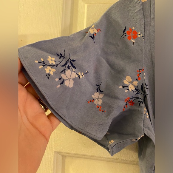 Madewell Button Wrap Midi Dress in Aloha Floral Size 2, Blue - Picture 6 of 11